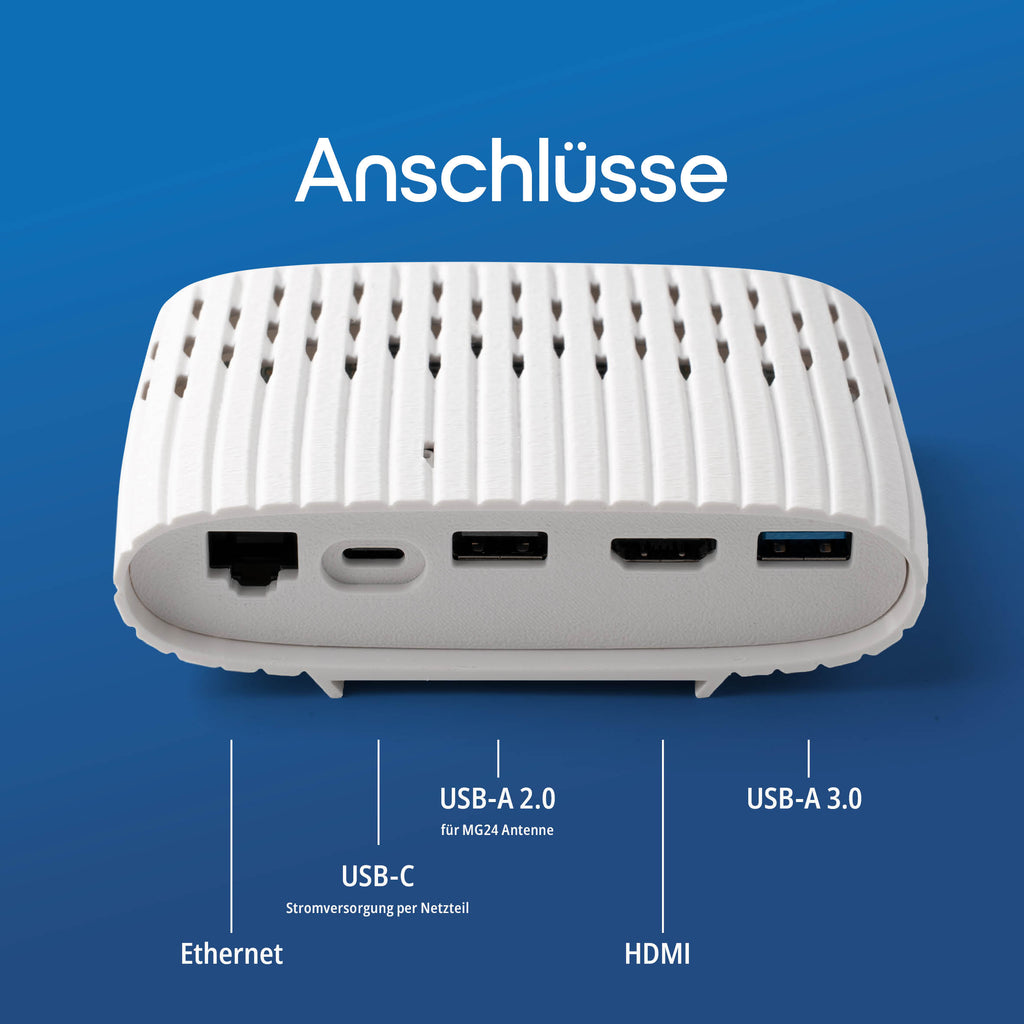 Der komplette Lieferumfang mit Netzteil, Dongle und Patchkabel