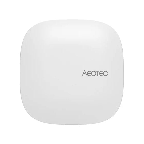 Aeotec Smart Home Hub 2: weißes quadratisches Gehäuse mit abgerundeten Kanten