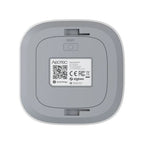 Unterseite des Hubs mit Typenschild, QR-Code und Reset-Taste