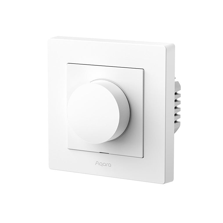 Aqara Dimmer H2 in Weiß mit Drehknopf im Rahmen, freigestellt