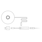 Anschlussschema: Netzteil und Netzwerkkabel führen über den Adapter zum Homey Pro