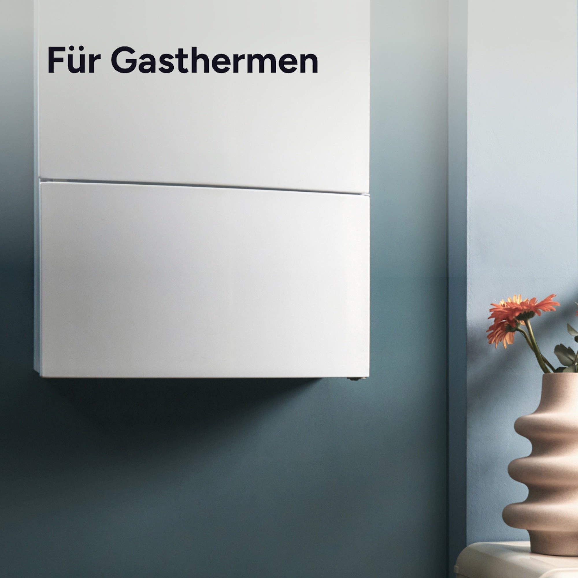Wandhängende Gastherme mit Schriftzug Für Gasthermen, kompatibles Heizsystem für das Starter Kit