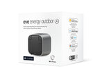 Verpackung des Eve Energy Outdoor, Seitenpanel mit Angaben zu Apple Home, SmartThings und Alexa