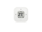Eve Thermo Control frontal, Touch-Pfeile links und rechts neben dem E-Ink-Display