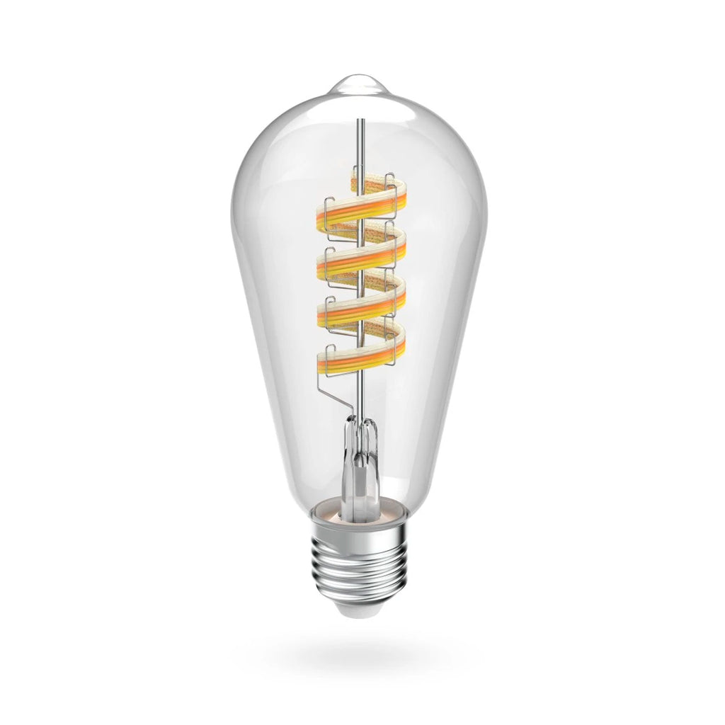 Hama Smarte Retro-LED Lampe E27 mit klarem ST64-Glaskolben und spiralförmigem Filament