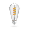 Hama Smarte Retro-LED Lampe E27 mit klarem ST64-Glaskolben und spiralförmigem Filament