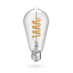 Hama Smarte Retro-LED Lampe E27 mit klarem ST64-Glaskolben und spiralförmigem Filament