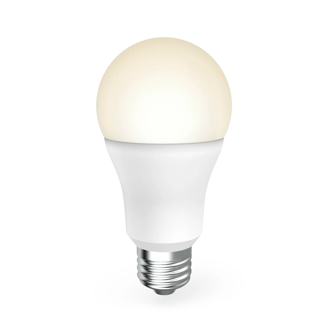 Hama Smarte Glühbirne E27 warmweiß leuchtend vor weißem Hintergrund