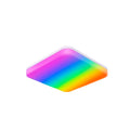 Hama Smarte LED-Deckenleuchte von schräg oben, quadratische Streuscheibe im Regenbogenverlauf