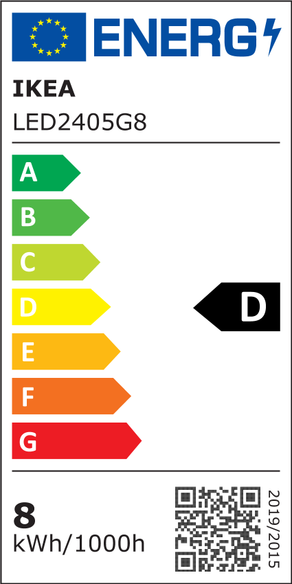 EU-Energielabel – KAJPLATS LED E27 1055 lm (Klasse D)