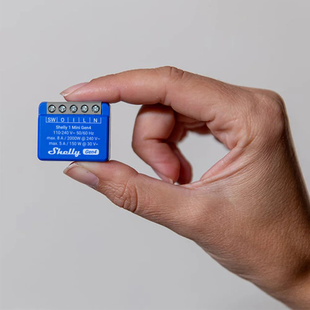 Der Shelly 1 Mini Gen4 von schräg oben