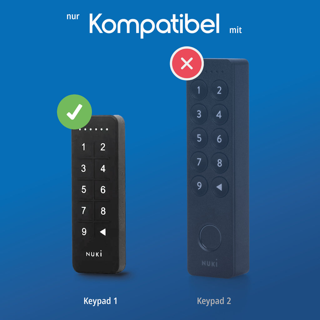 Kompatibilitätsgrafik: passend für Keypad 1, nicht für Keypad 2