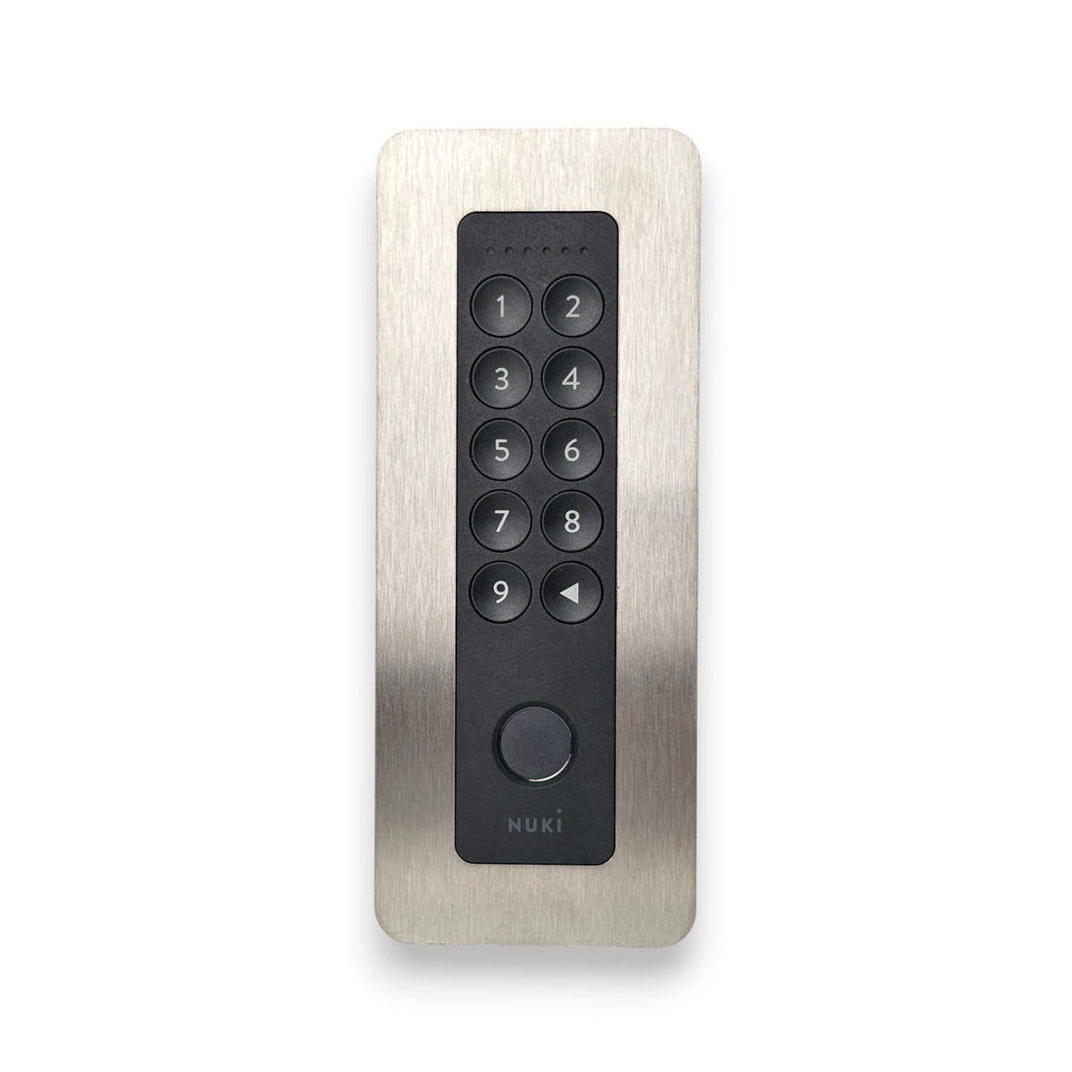Nuki Keypad 2 im smattex-Unterputz-Set mit gebürsteter Edelstahlblende