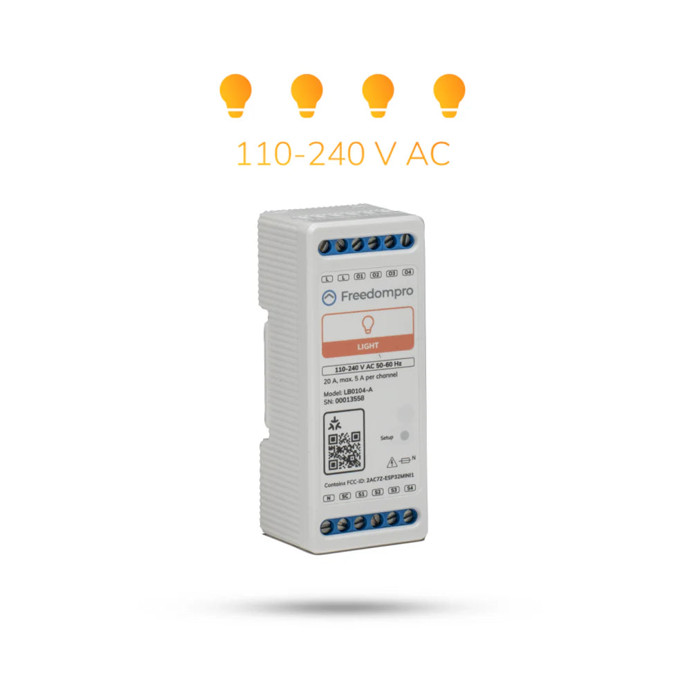Freedompro LB0104-A mit vier Glühlampen-Symbolen und der Angabe 110-240 V AC