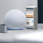 Freedompro LB0104-C mit blau leuchtender Status-LED neben einem smarten Lautsprecher