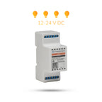 Freedompro LB0104-D im abgestuften Gehäuse, darüber vier Lampensymbole und 12-24 V DC