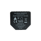Rückseite des Shelly 2PM Gen4 mit Typenschild, Bestellnummer S4SW-002P16EU und CE-Kennzeichnung