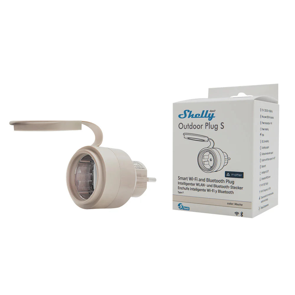 Der Outdoor Plug S von der Seite mit geschlossener Abdeckung