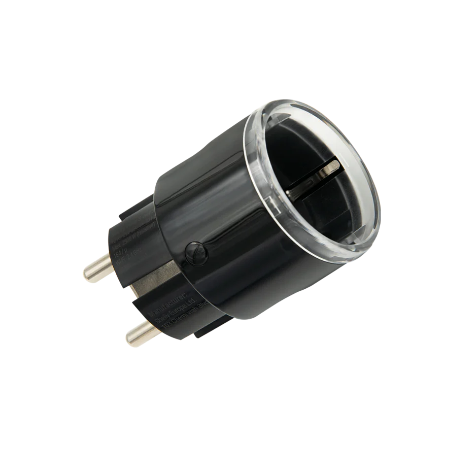 Der Shelly Plug S Gen3 in Schwarz