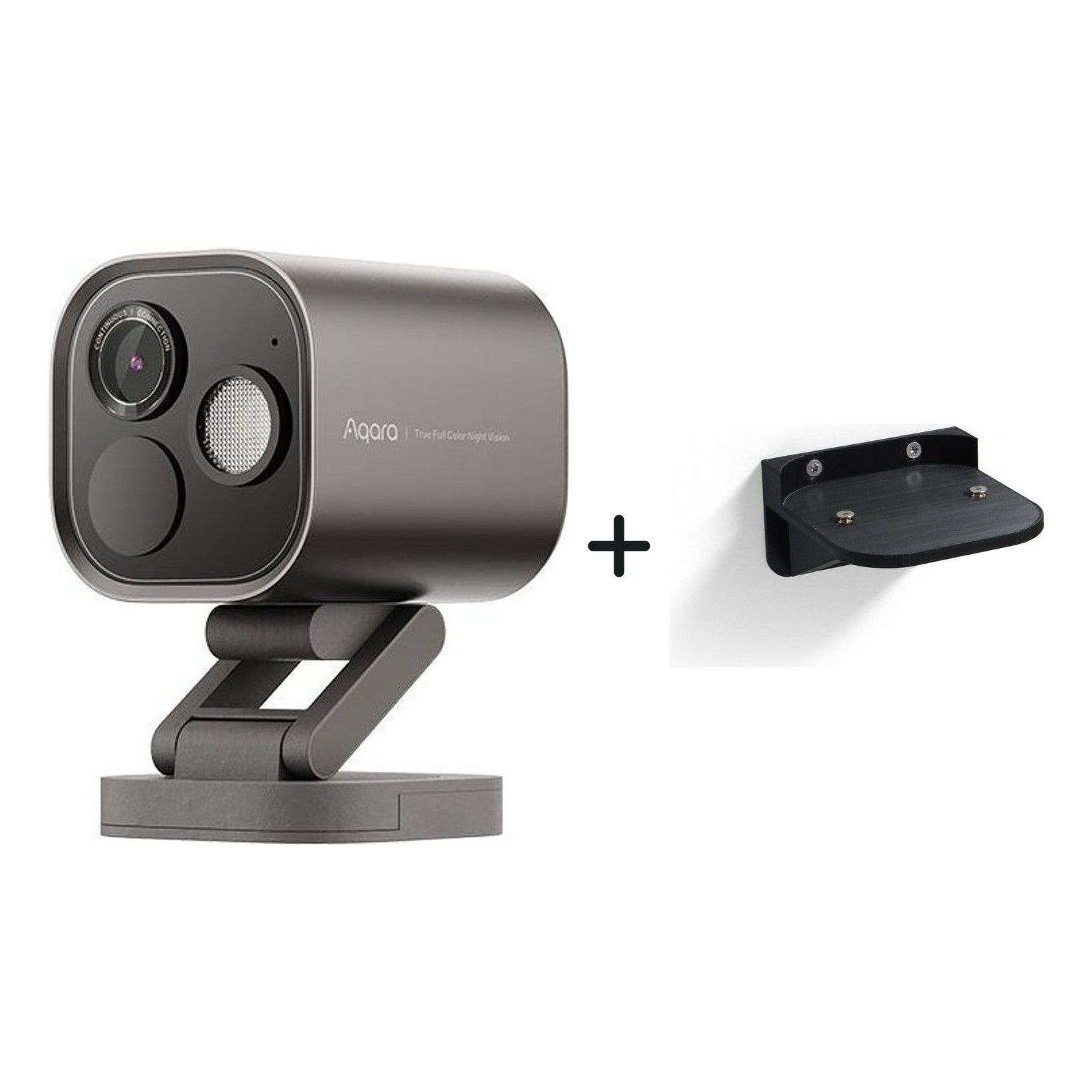 Aqara Camera Hub G5 Pro Wi-Fi und Wandhalterung für Aqara Camera Hub G5 Pro nebeneinander vor weißem Hintergrund