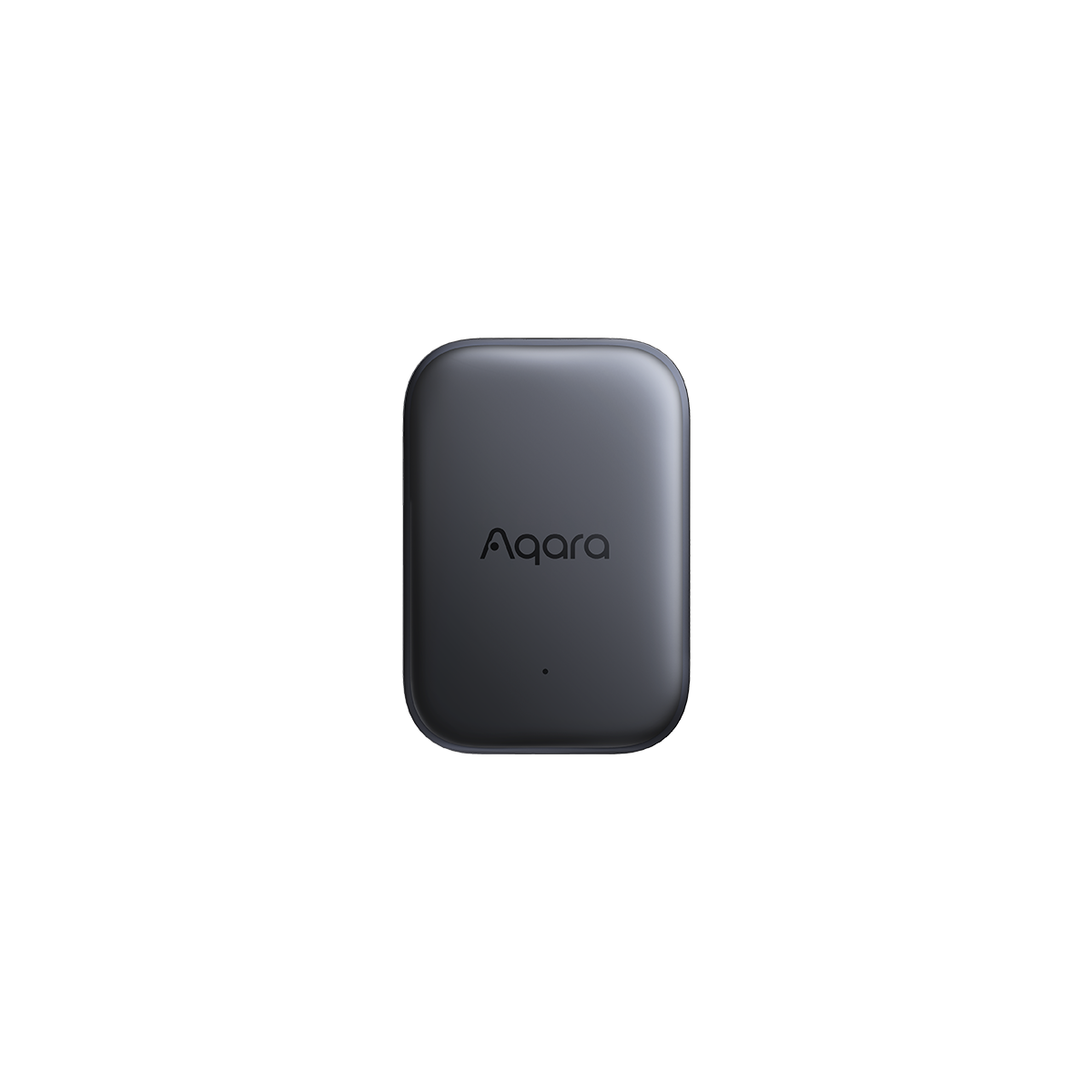 Aqara Multi-Sensor P100 in Dunkelgrau: flaches abgerundetes Rechteck mit Aqara-Schriftzug