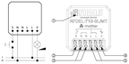 Anschlussschema des ELKO EP RFDEL-71B-SL/MT mit Klemmen S N N L L V, Taster am Eingang S und dimmbarer Leuchte