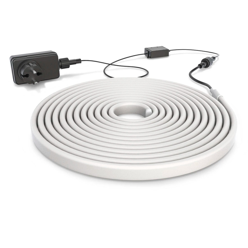 Aufgerollter Hama Neon-Lichtschlauch, unbeleuchtet, mit Steckernetzteil und Inline-Controller