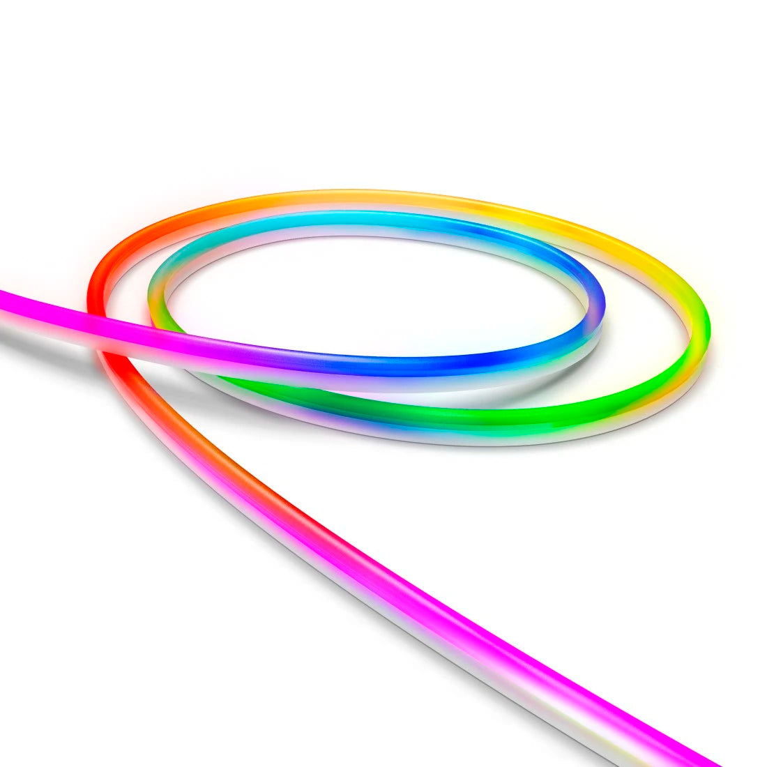 Hama LED-Streifen Neon in weicher Schlaufe, Regenbogenverlauf in der weißen Silikonhülle