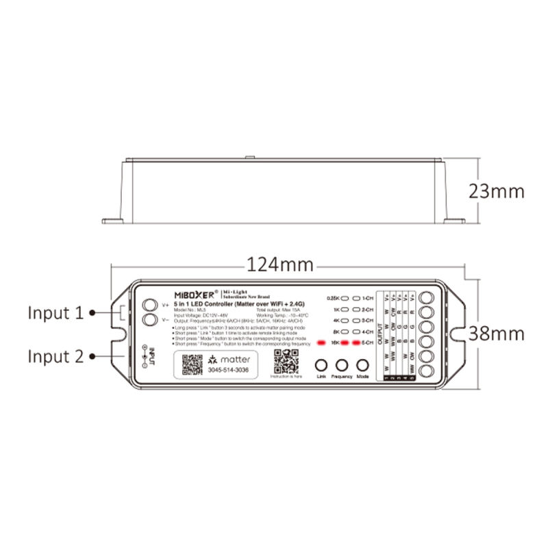 MiBoxer ML5 Technische Zeichnung