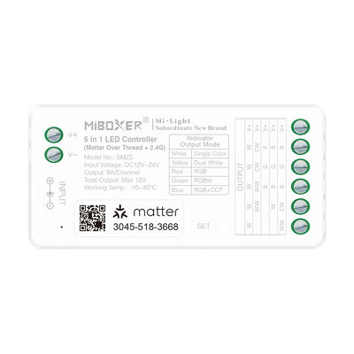 MiBoxer SMZ5 Matter 5in1 RGB+CCT LED Controller Frontansicht