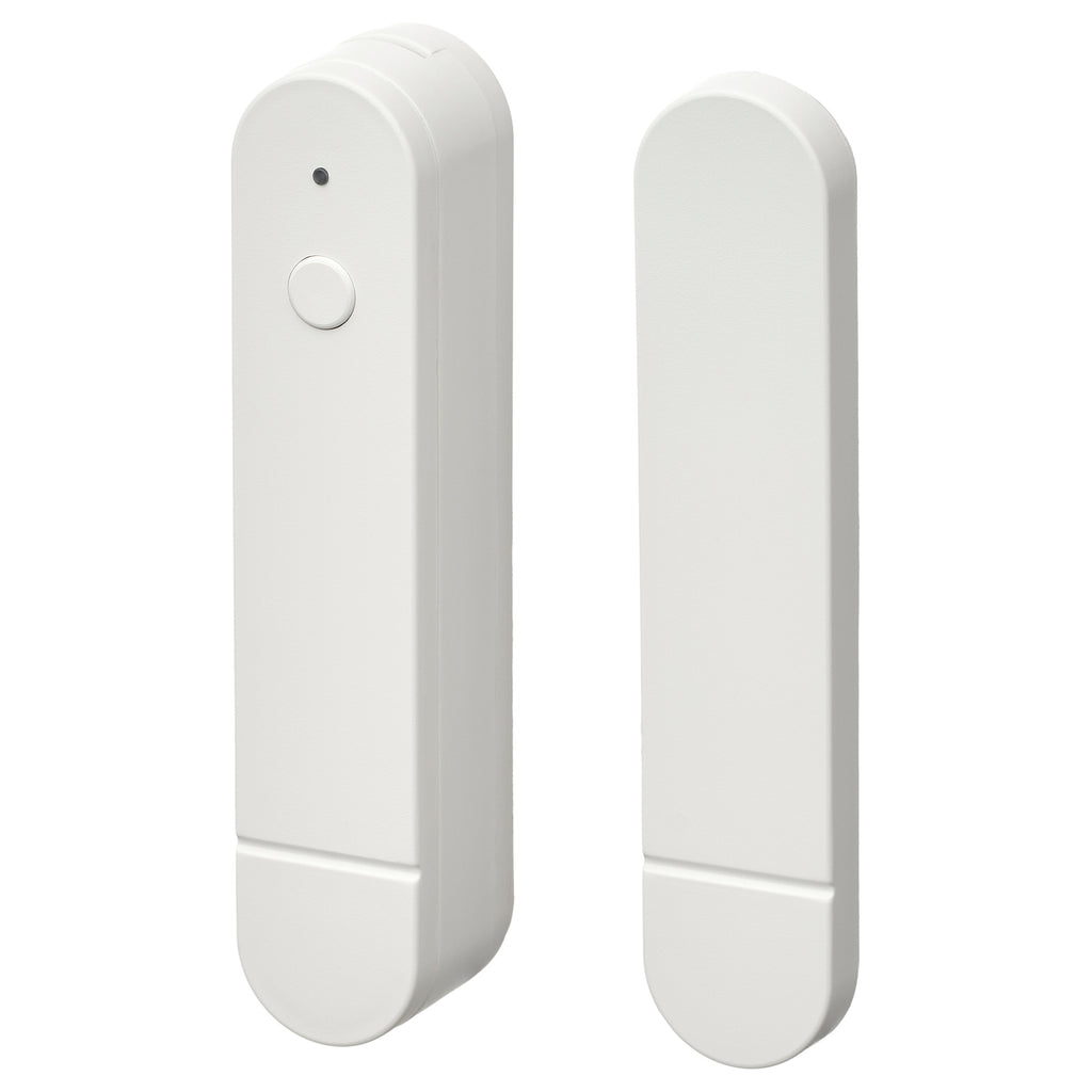 IKEA MYGGBETT Tür- und Fensterkontakt: Sensorteil mit Taste und LED neben dem schmalen Magnetteil