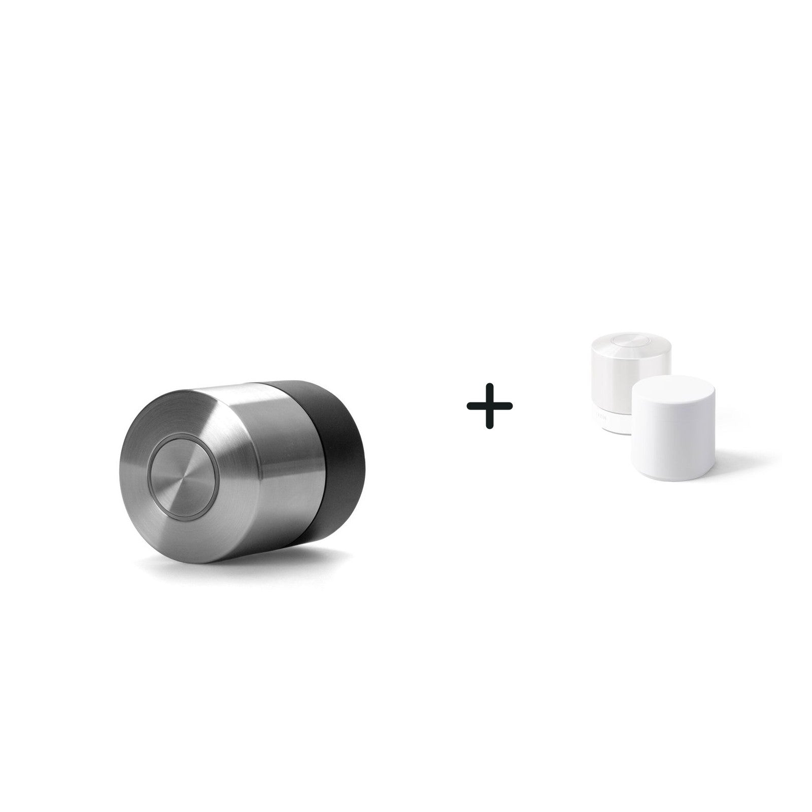 Nuki Smart Lock Pro (5. Gen.) und Kindersicherung für Nuki Smart Lock Pro (5. Gen) und Ultra nebeneinander vor weißem Hinterg