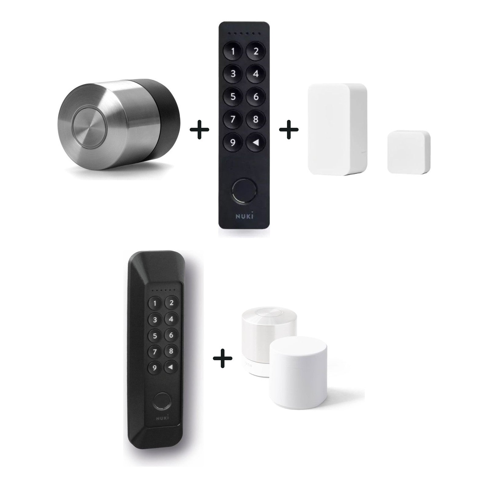 Nuki Smart Lock Pro (5. Gen.) und Nuki Keypad 2 und Nuki Door Sensor und Diebstahlschutz für Nuki Keypad 2 und Kindersicherun