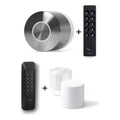Nuki Smart Lock Ultra und Nuki Keypad 2 und Diebstahlschutz für Nuki Keypad 2 u. a. nebeneinander vor weißem Hintergrund