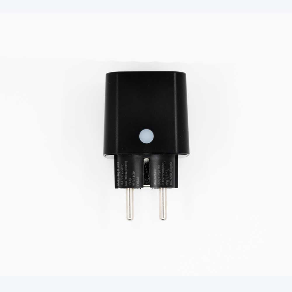 Shelly Plug M Gen3 Schwarz – Draufsicht