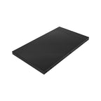 Shelly Wall Display XL Schwarz schräg von oben, Unterkante mit Lautsprechergittern und USB-C-Anschluss