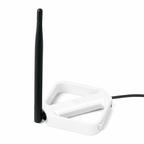 Weiße Halterung mit Dongle von schräg vorn