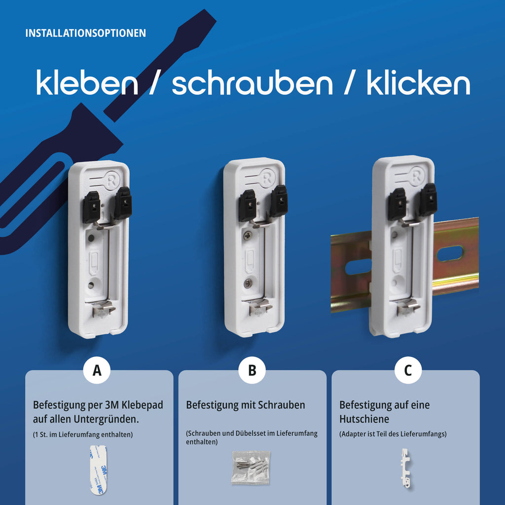Die Reset-Taste am Gehäuse des Kontaktsensors