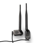 Der LoRa-Sender mit aufgesetzter Antenne von vorn