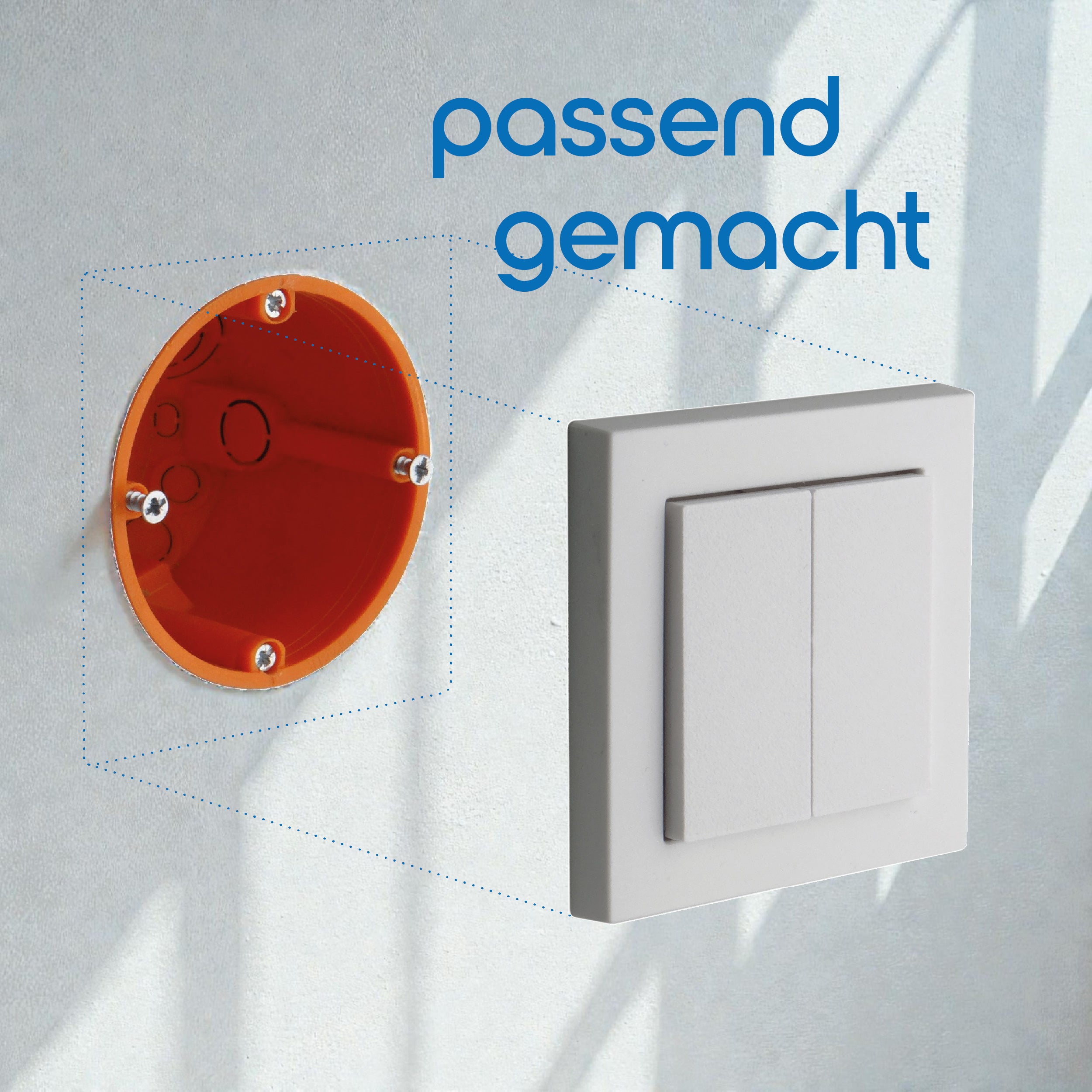 Dosenhalter und Modulhalter des Matter Lichtschalters