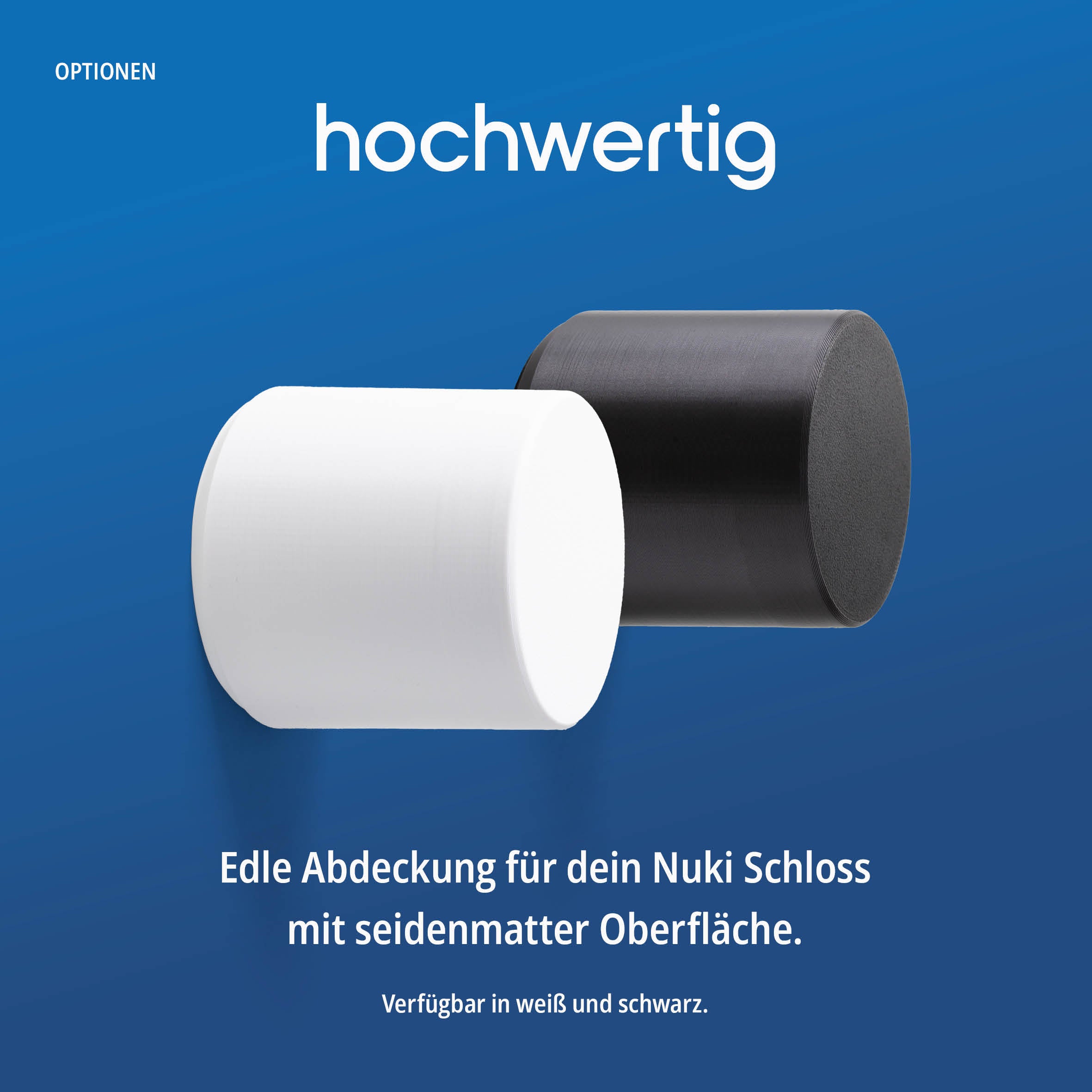 Grafik: die Abdeckung in Weiß und Schwarz mit seidenmatter Oberfläche
