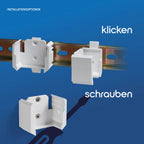 Die Halterung von der Seite mit eingeclipstem Bosch-Modul