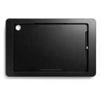 smattex Wand-Tablet mit schwarzer Blende, Rückansicht mit Kameraausschnitt und Ladeanschluss an der Seite