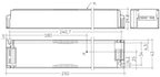 Technische Zeichnung MTR SC PRE2 LC 100/24V, Draufsicht mit Klemmenlage, Maß 250 mm und tc-Punkt